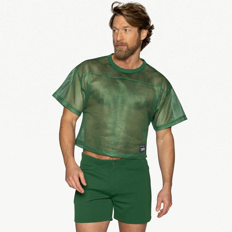 Bike Athletic Mesh Cropped Jersey T-Shirt - Green