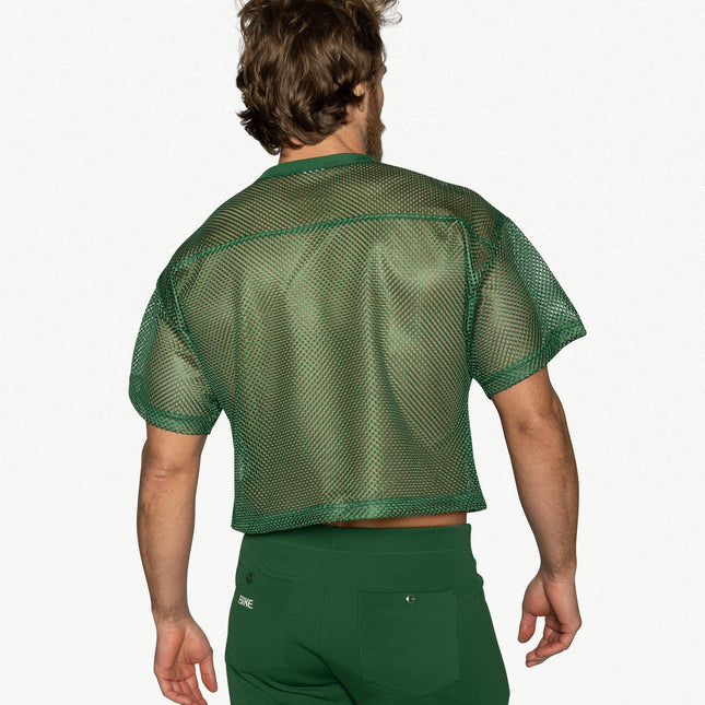Bike Athletic Mesh Cropped Jersey T-Shirt - Green