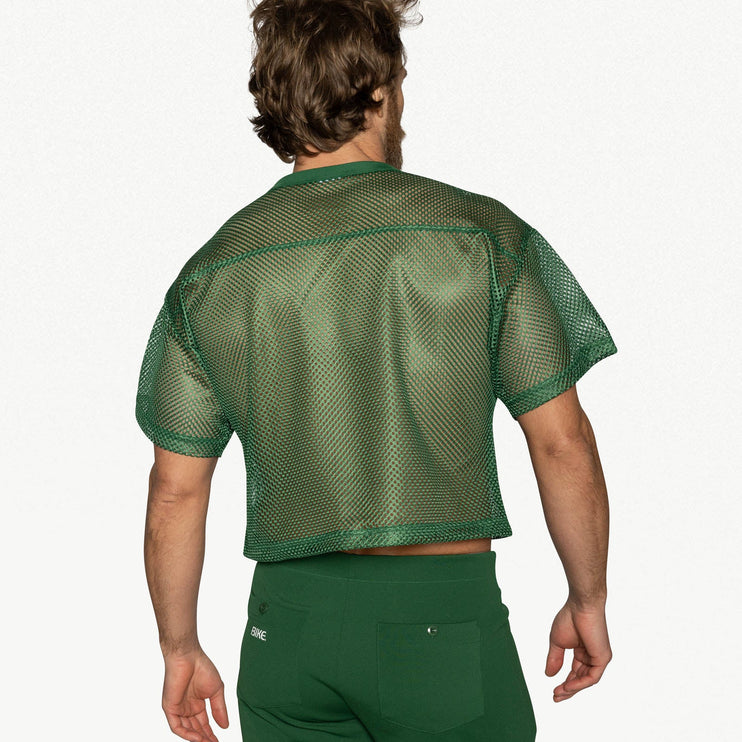 Bike Athletic Mesh Cropped Jersey T-Shirt - Green
