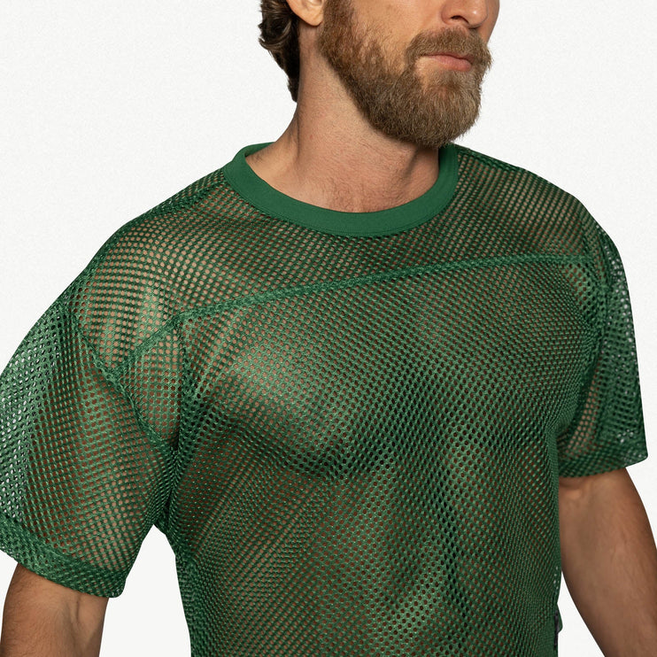 Bike Athletic Mesh Cropped Jersey T-Shirt - Green