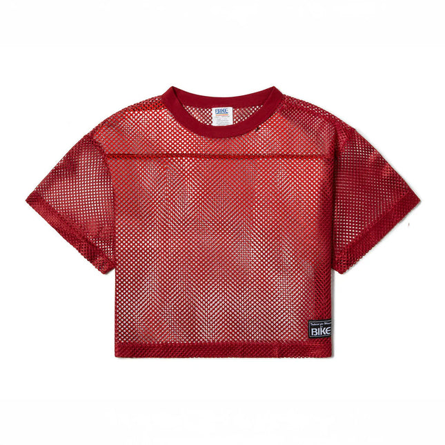 Bike Athletic Mesh Cropped Jersey T-Shirt - Red