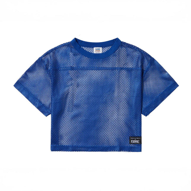 Bike Athletic Mesh Cropped Jersey T-Shirt - Blue