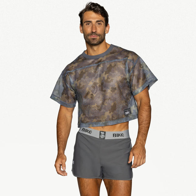 Bike Athletic Mesh Cropped Jersey T-Shirt - Camouflage