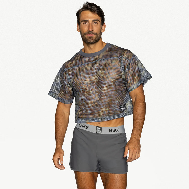 Bike Athletic Mesh Cropped Jersey T-Shirt - Camouflage