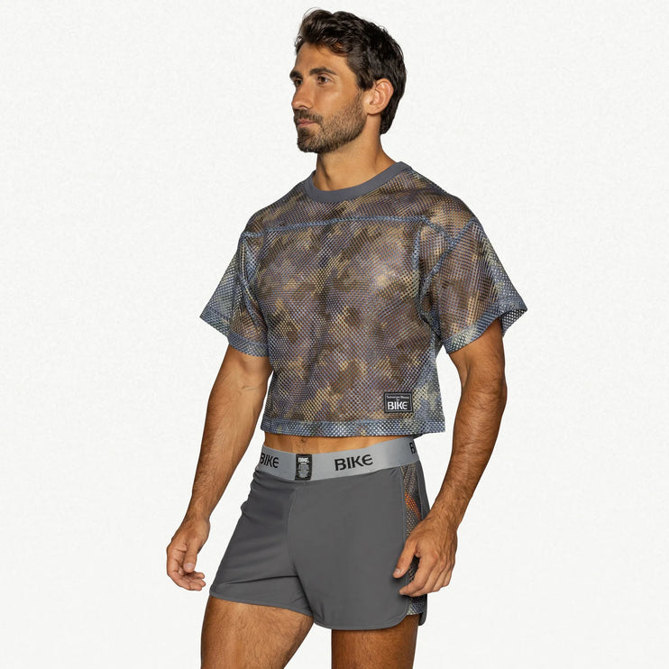 Bike Athletic Mesh Cropped Jersey T-Shirt - Camouflage