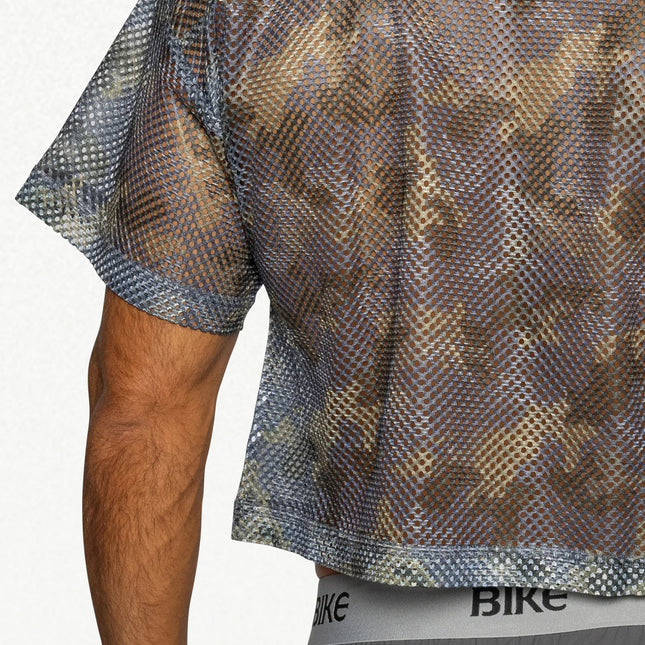 Bike Athletic Mesh Cropped Jersey T-Shirt - Camouflage