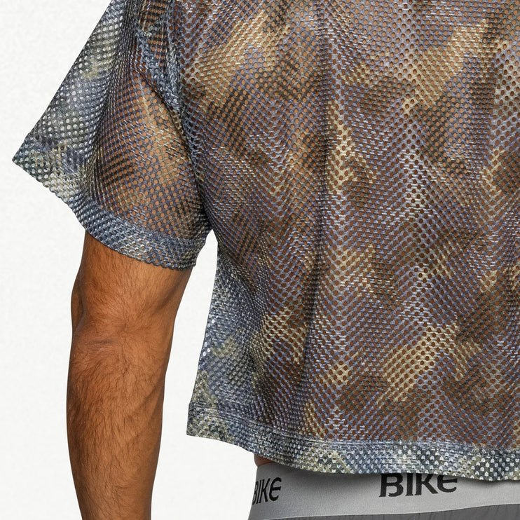 Bike Athletic Mesh Cropped Jersey T-Shirt - Camouflage