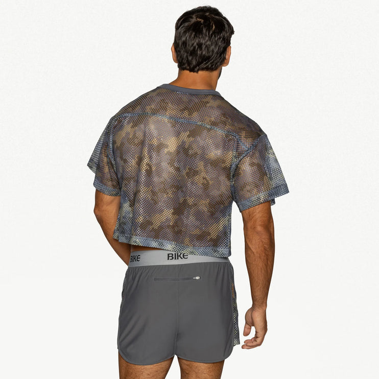 Bike Athletic Mesh Cropped Jersey T-Shirt - Camouflage