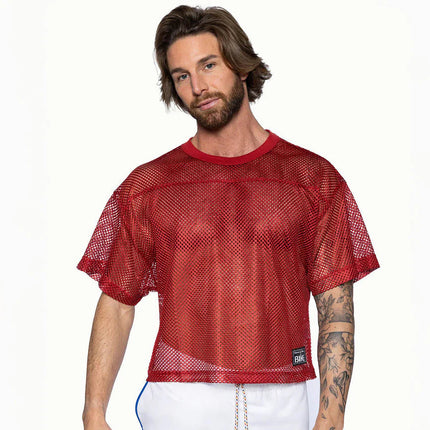 Bike Athletic cropped mesh jersey t-shirt red