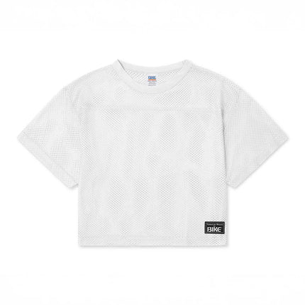 Bike Athletic cropped mesh jersey t-shirt white