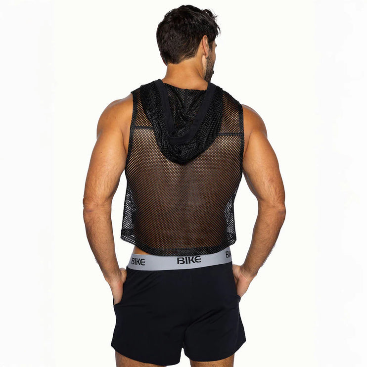 Bike Athletic cropped mesh hoodie black