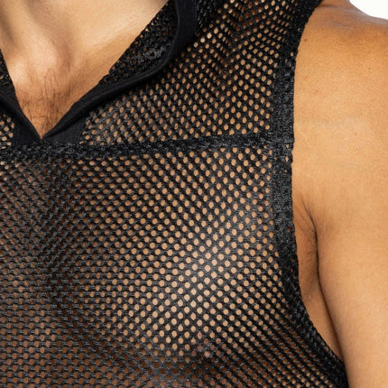 Bike Athletic cropped mesh hoodie black