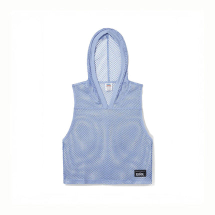 Bike Athletic cropped mesh hoodie ice blue