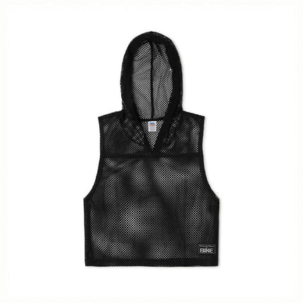 Bike Athletic cropped mesh hoodie black