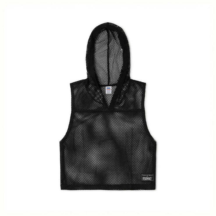 Bike Athletic cropped mesh hoodie black