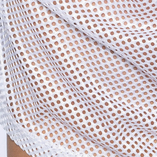 Bike Athletic Cropped Mesh Sleeveless Hoodie - White