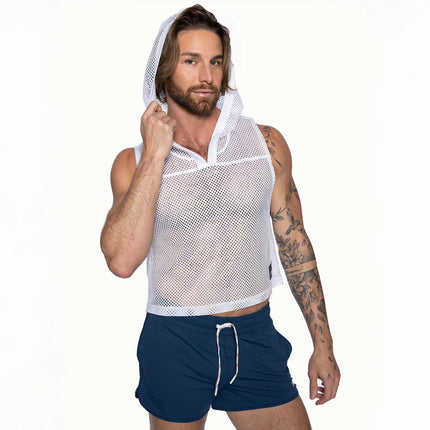 Bike Athletic cropped mesh hoodie white