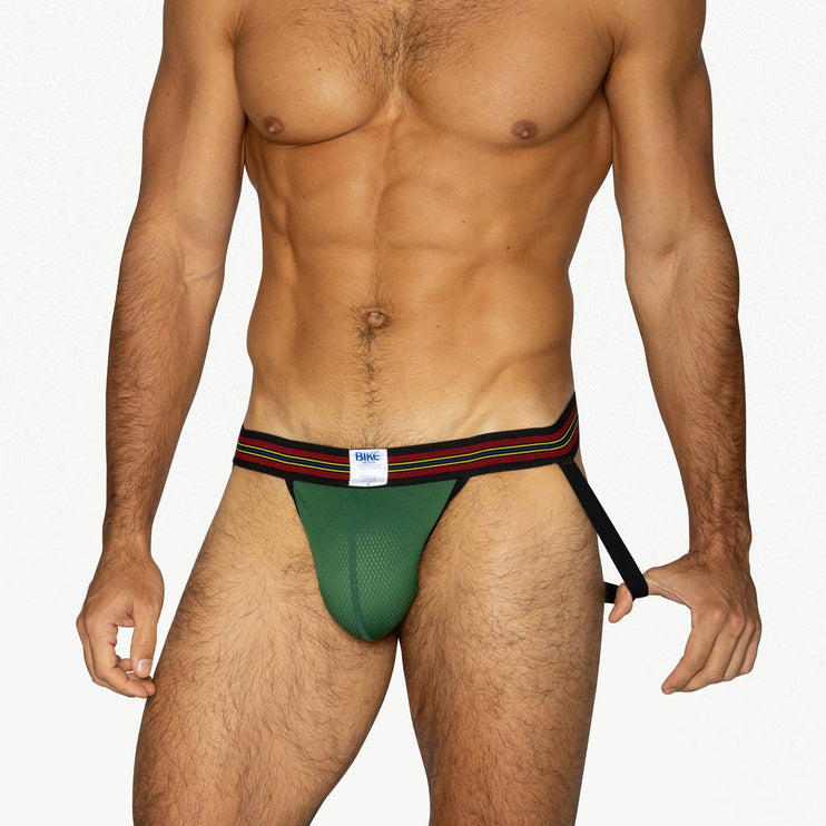 Bike Athletic Mesh Jockstrap - Green