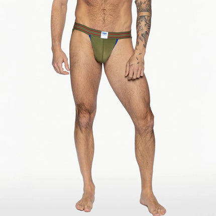 Bike Athletic mesh jockstrap olive