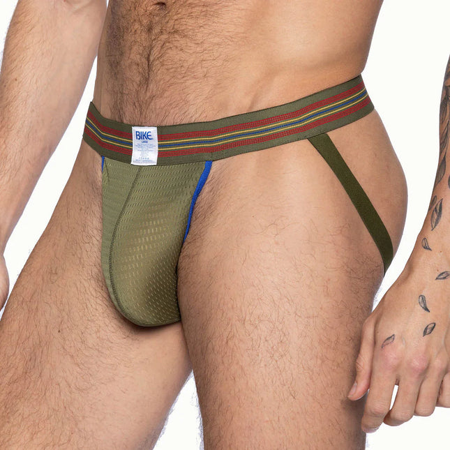 Bike Athletic mesh jockstrap olive
