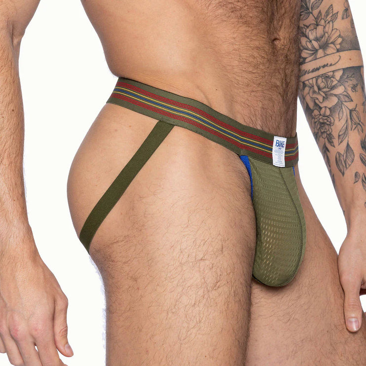 Bike Athletic mesh jockstrap olive