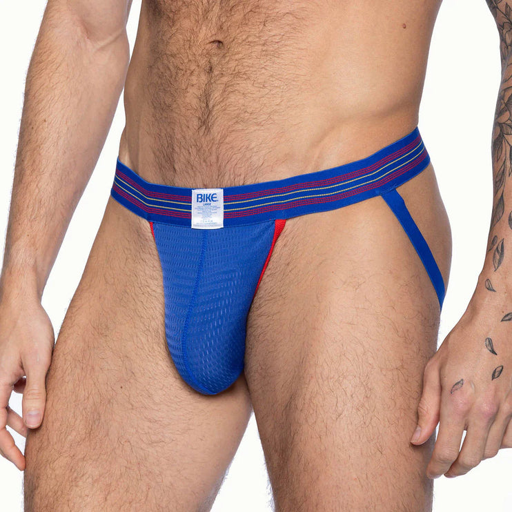 Bike Athletic mesh jockstrap blue