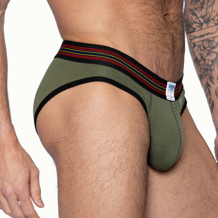 Bike Athletic mesh brief olive