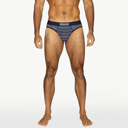 Bike Athletic Cotton Brief - Navy Stripe