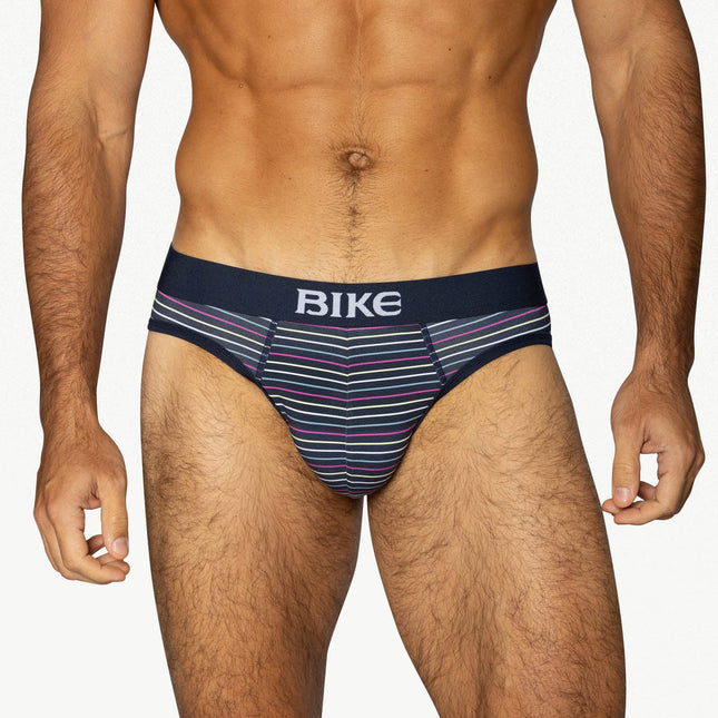 Bike Athletic Cotton Brief - Navy Stripe