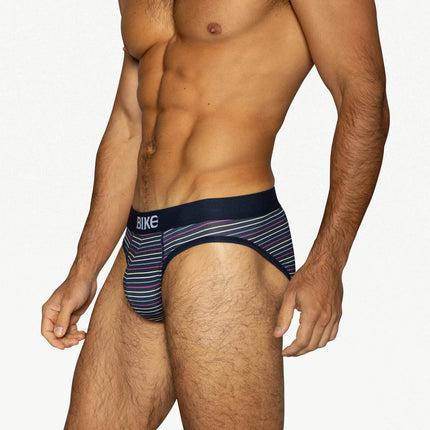 Bike Athletic Cotton Brief - Navy Stripe