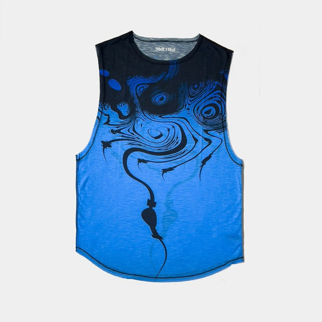 Barcode Berlin Keta muscle tank top blue/black size L