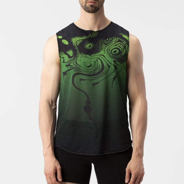 Barcode Berlin Keta muscle tank top green/black size L