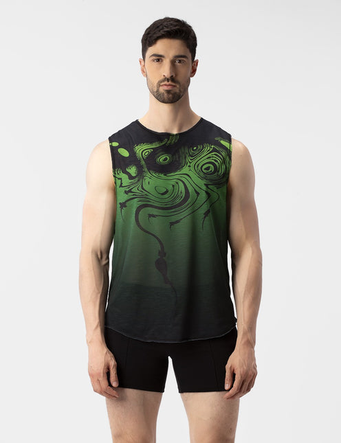 Barcode Berlin Keta muscle tank top green/black size L