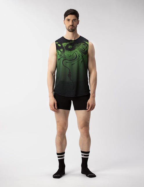 Barcode Berlin Keta muscle tank top green/black size L