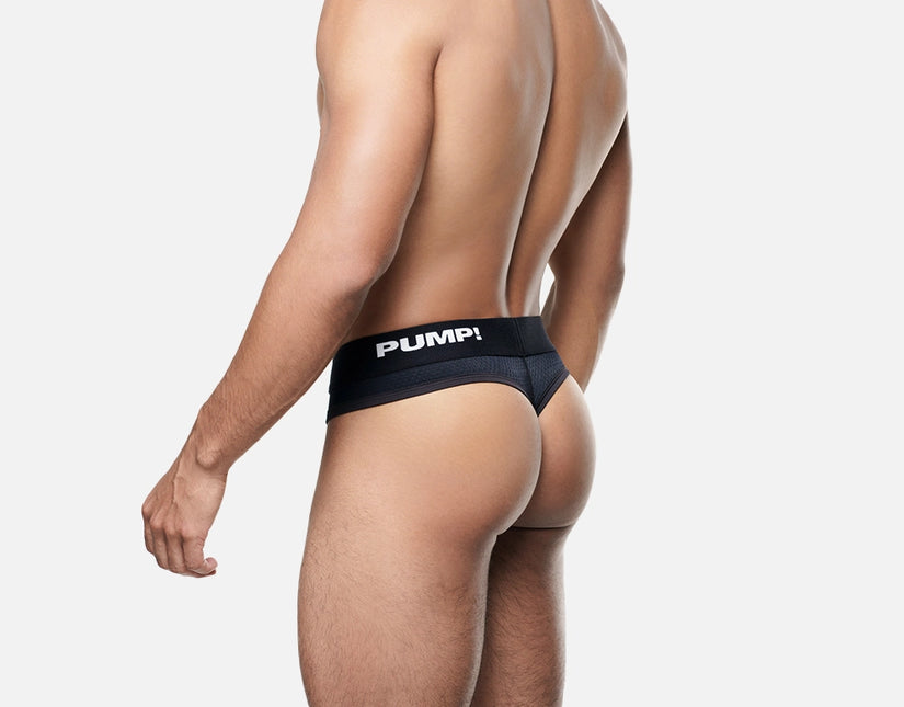 PUMP! Classic mesh thong black size S