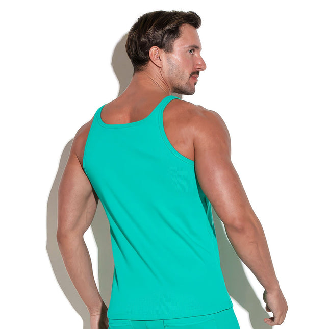 Code 22 Ribbed Cotton Slim-Fit Tank 3302 - Bright Teal