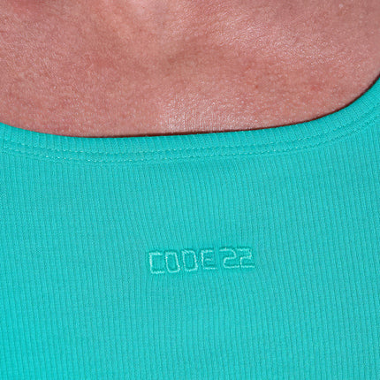 Code 22 Ribbed Cotton Slim-Fit Tank 3302 - Bright Teal