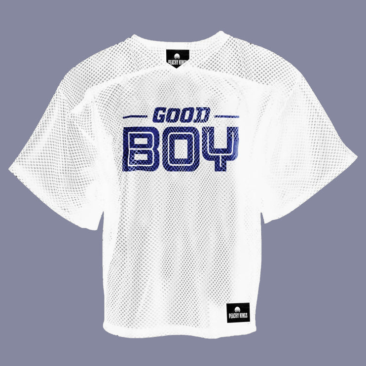 Peachy Kings Good Boy Mesh Football Jersey - White