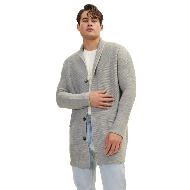 Ron Tomson Classic Shawl Lapel Long Cardigan - Grey