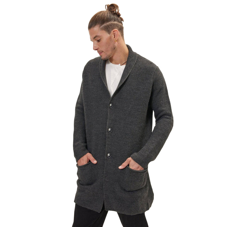 Ron Tomson Classic Shawl Lapel Long Cardigan - Anthracite