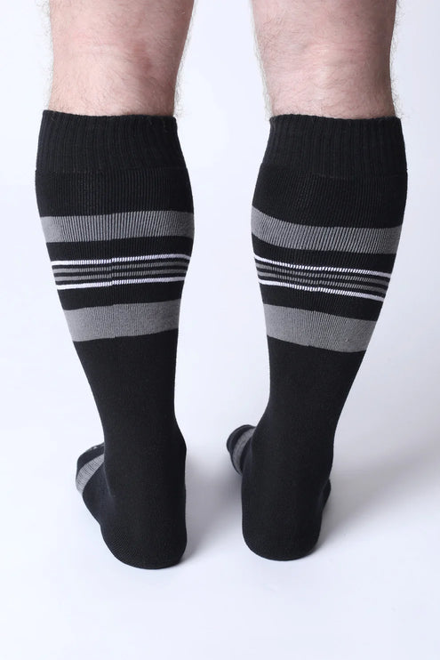 Cellblock 13 Tight End Shadow mens sexy knee-high socks black/grey Egoist Chicago www.egoistunderwear.com 
