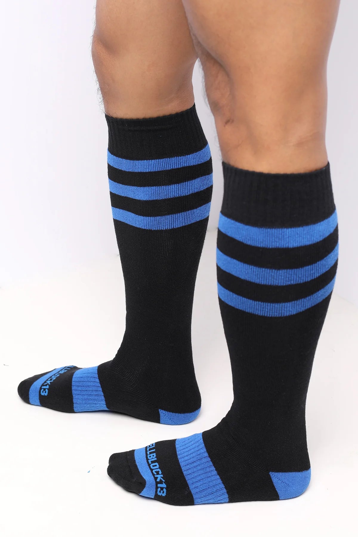 Cellblock 13 Linebacker knee-high socks black/blue