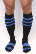 Cellblock 13 Linebacker knee-high socks black/blue