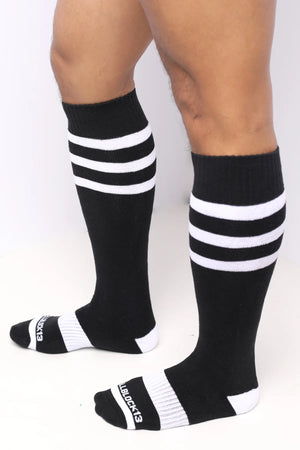 Cellblock 13 Linebacker knee-high socks black/white