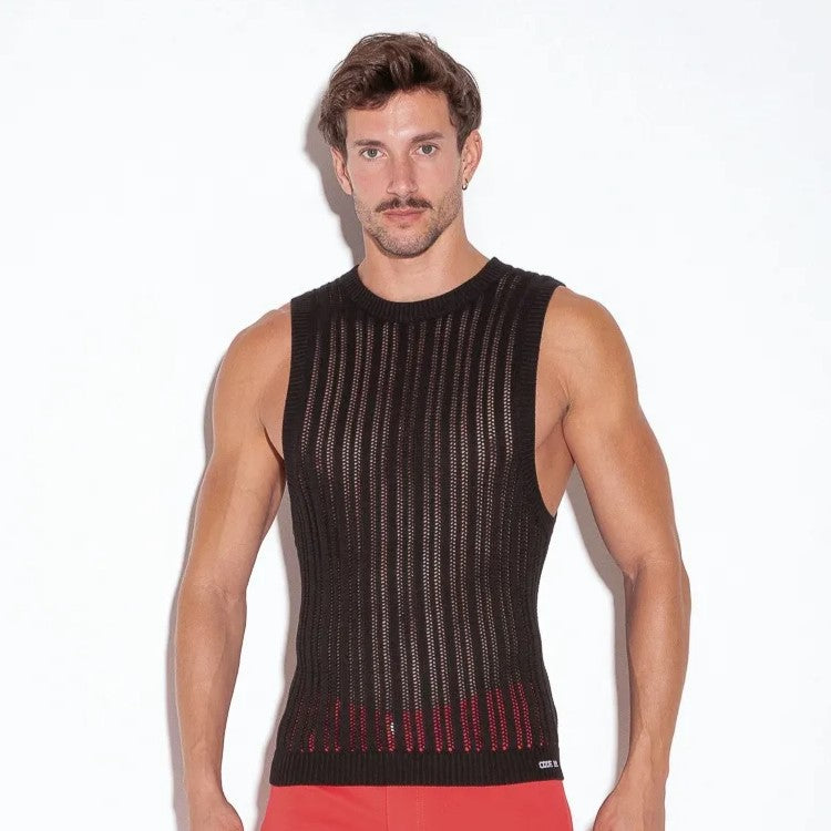 Code 22 knit sleeveless t-shirt 7002 black