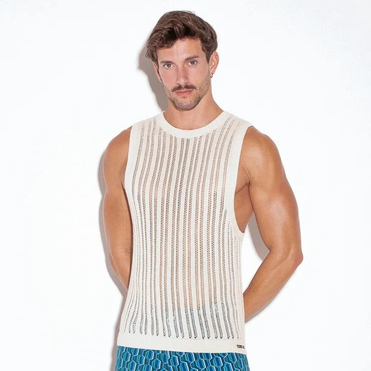 Code 22 knit sleeveless t-shirt 7002 off-white