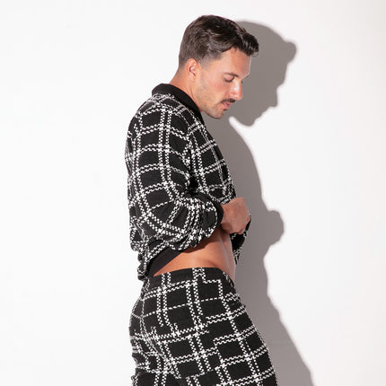 Code 22 Cameron bomber jacket 9790 plaid black/white Egoist Chicago www.egoistunderwear.com