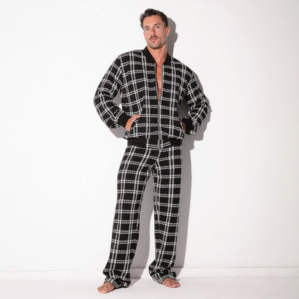 Code 22 Cameron bomber jacket 9790 plaid black/white Egoist Chicago www.egoistunderwear.com