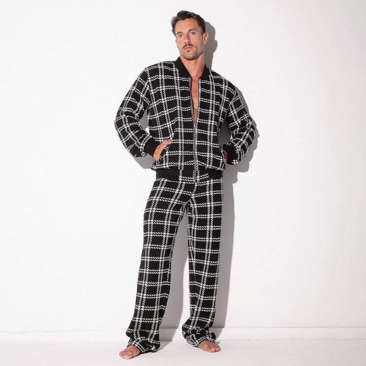 Code 22 Cameron bomber jacket 9790 plaid black/white Egoist Chicago www.egoistunderwear.com