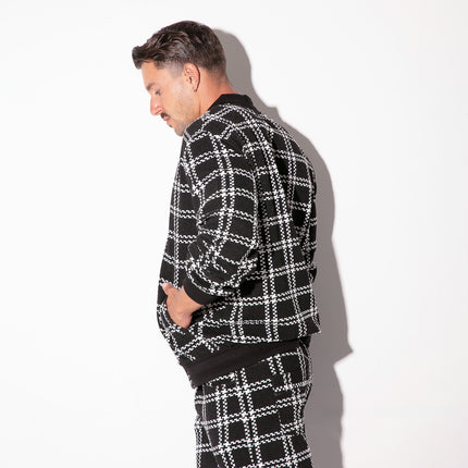 Code 22 Cameron bomber jacket 9790 plaid black/white Egoist Chicago www.egoistunderwear.com